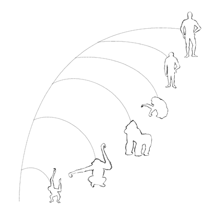 Greyscale Sketch of the Family Tree, alternate primates